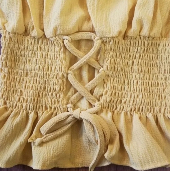 NWT Smocked Lace-Up Off The Shoulder Top - Picture 10 of 12